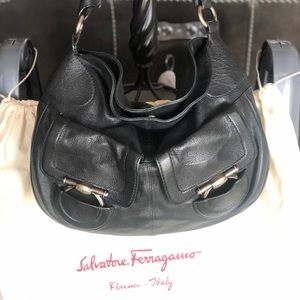Salvatore Ferragamo Black Hobo with Wallet